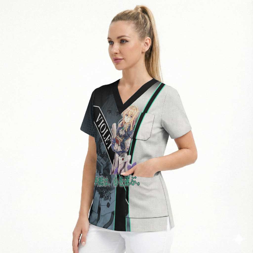 Violet Evergarden Scrub Top Emotional Anime Romanticism Style