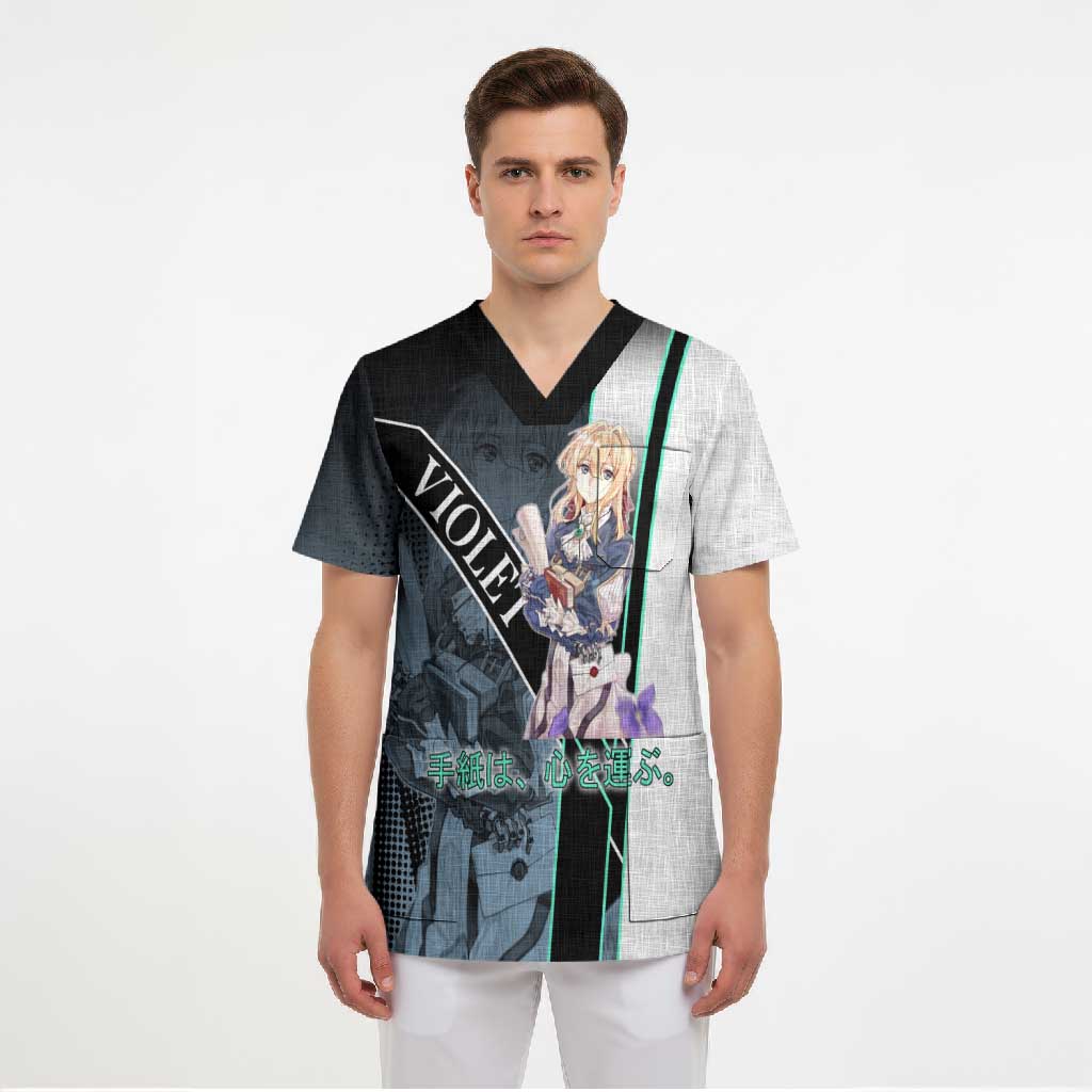 Violet Evergarden Scrub Top Emotional Anime Romanticism Style