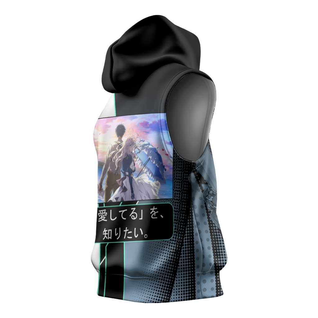 Violet Evergarden Sleeveless Hoodie Emotional Anime Romanticism Style