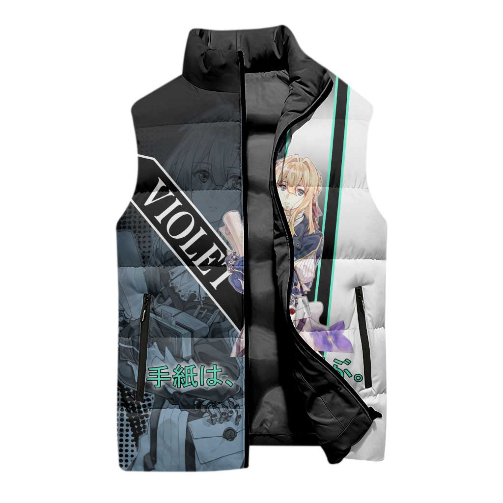 Violet Evergarden Sleeveless Puffer Jacket Emotional Anime Romanticism Style