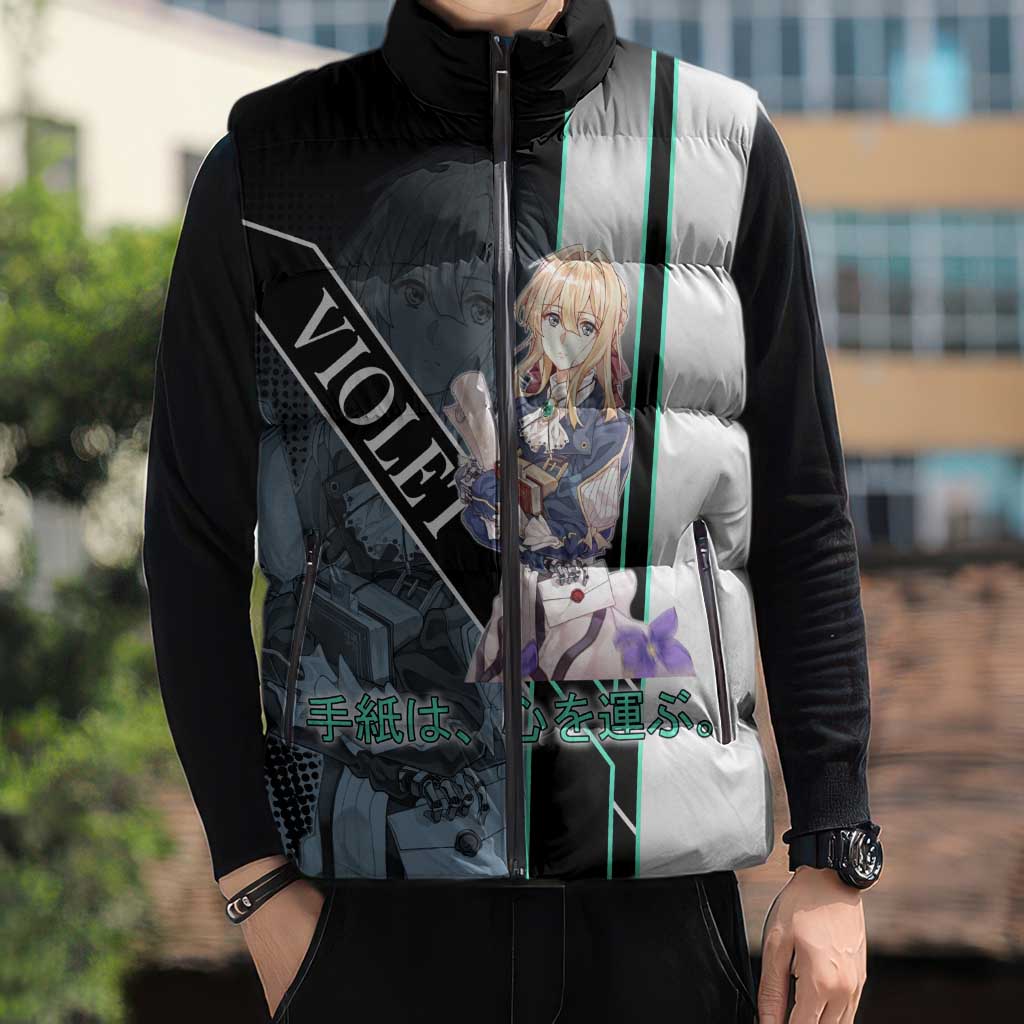 Violet Evergarden Sleeveless Puffer Jacket Emotional Anime Romanticism Style