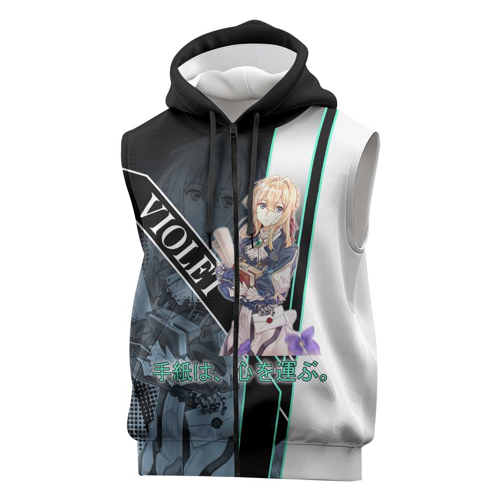 Violet Evergarden Sleeveless Zip Hoodie Emotional Anime Romanticism Style