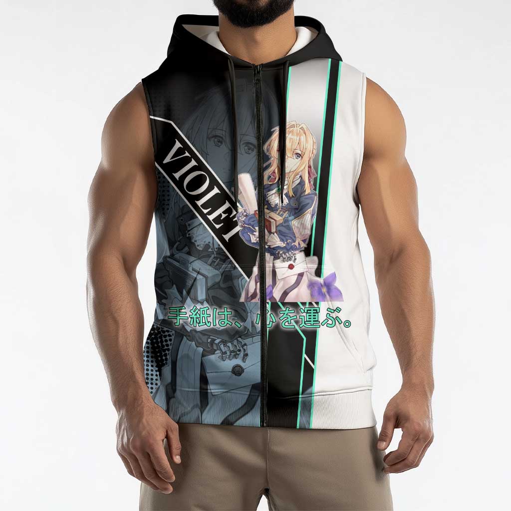 Violet Evergarden Sleeveless Zip Hoodie Emotional Anime Romanticism Style