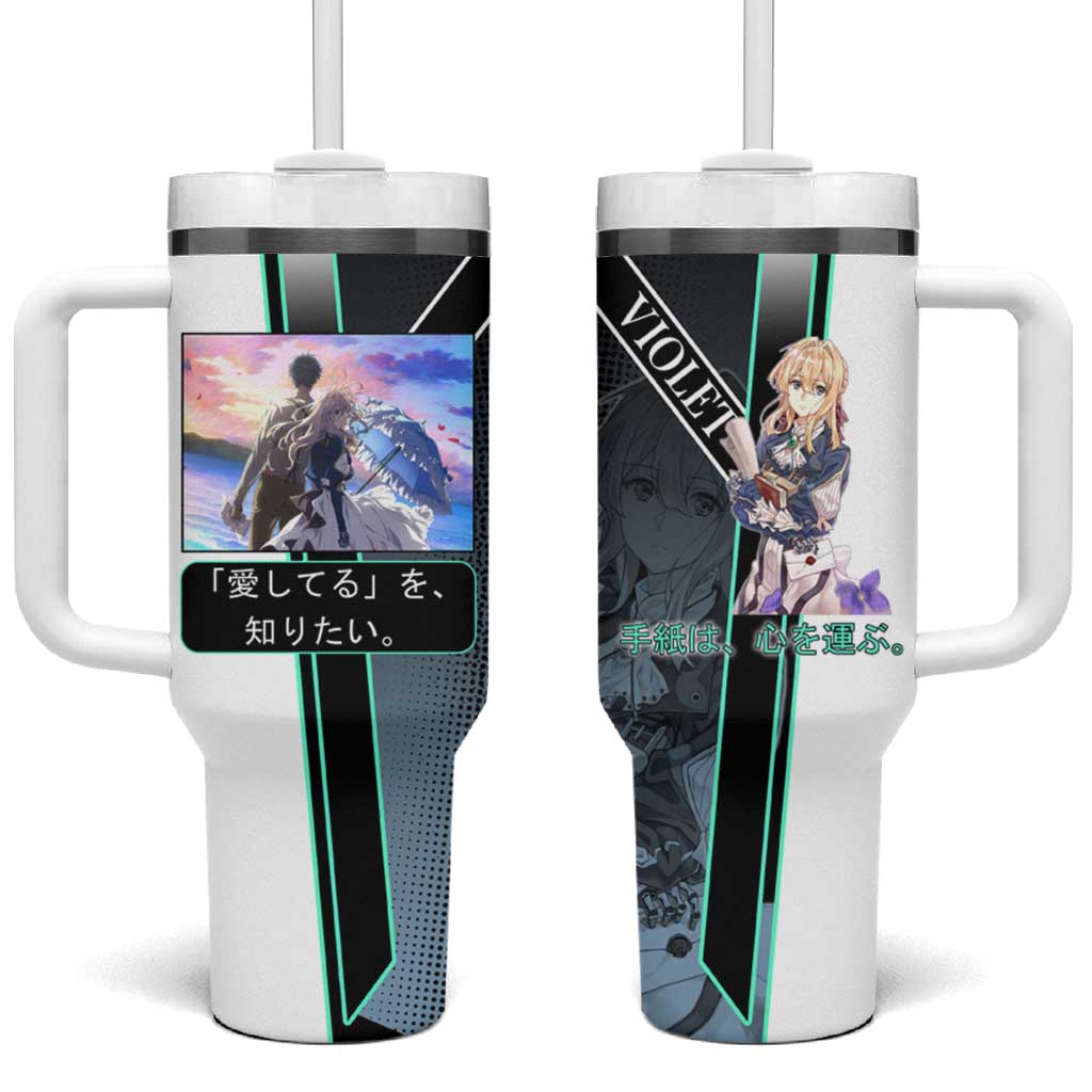 Violet Evergarden Tumbler With Handle Emotional Anime Romanticism Style