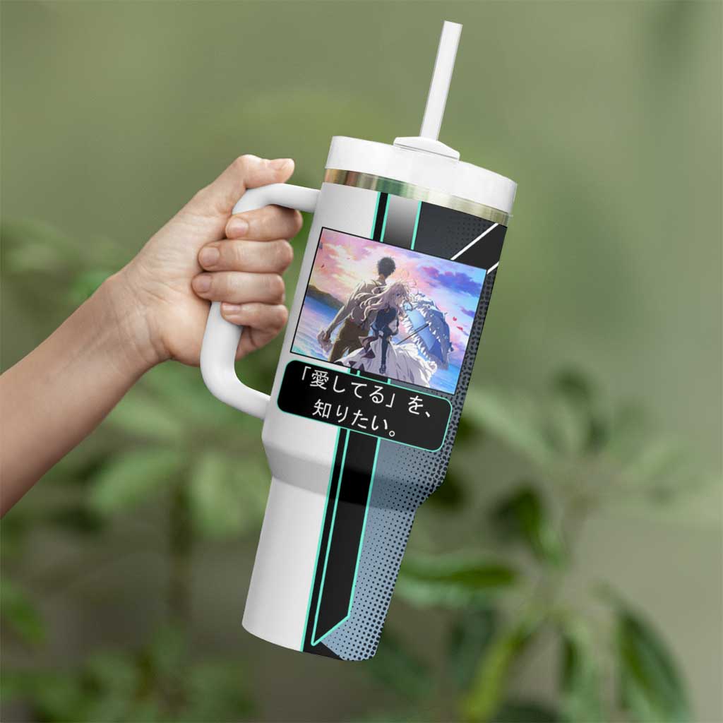 Violet Evergarden Tumbler With Handle Emotional Anime Romanticism Style