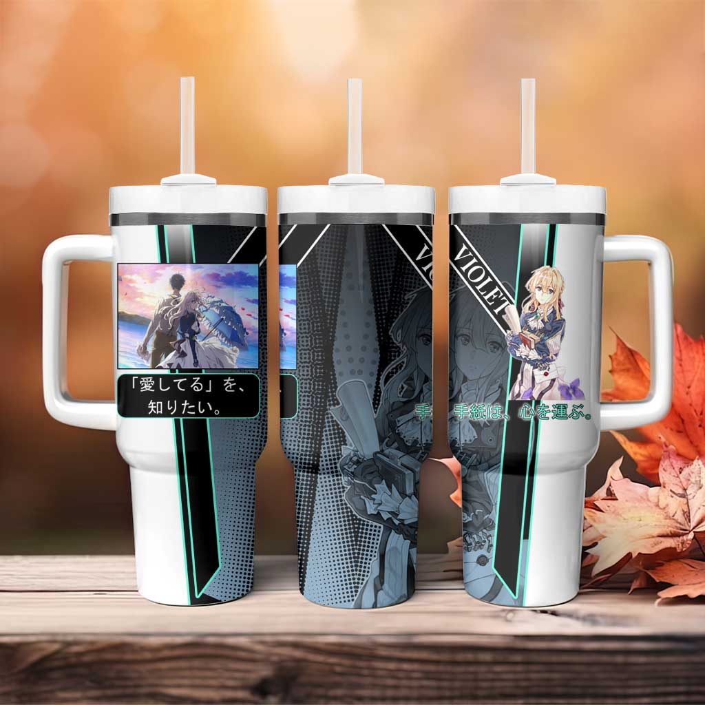 Violet Evergarden Tumbler With Handle Emotional Anime Romanticism Style