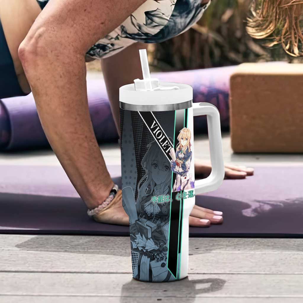 Violet Evergarden Tumbler With Handle Emotional Anime Romanticism Style