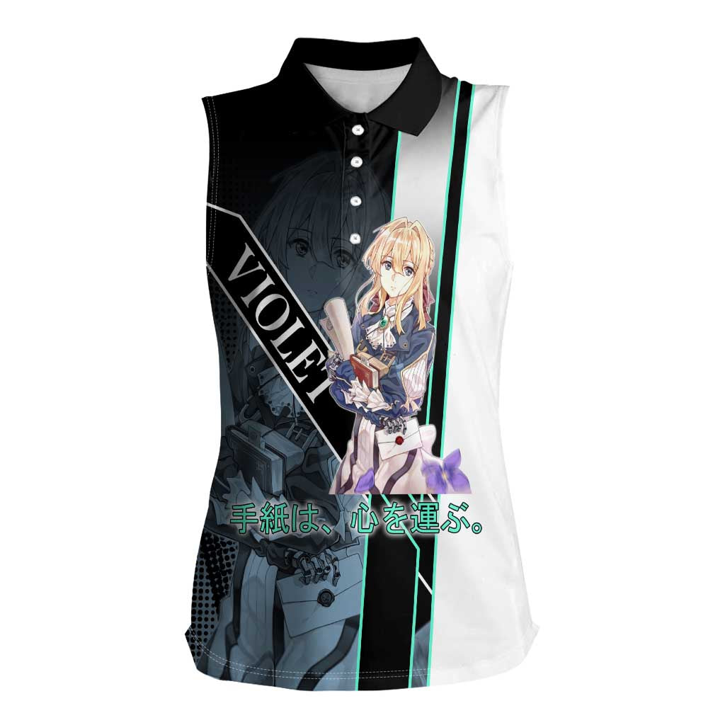 Violet Evergarden Women Sleeveless Polo Shirt Emotional Anime Romanticism Style