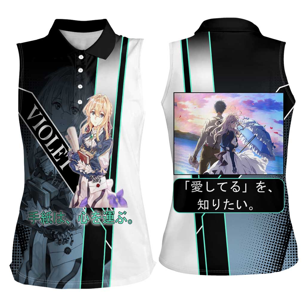 Violet Evergarden Women Sleeveless Polo Shirt Emotional Anime Romanticism Style