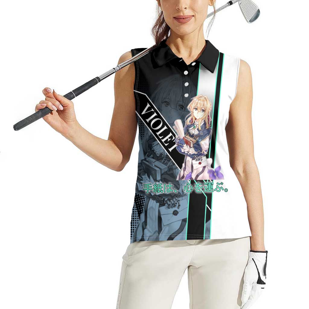 Violet Evergarden Women Sleeveless Polo Shirt Emotional Anime Romanticism Style