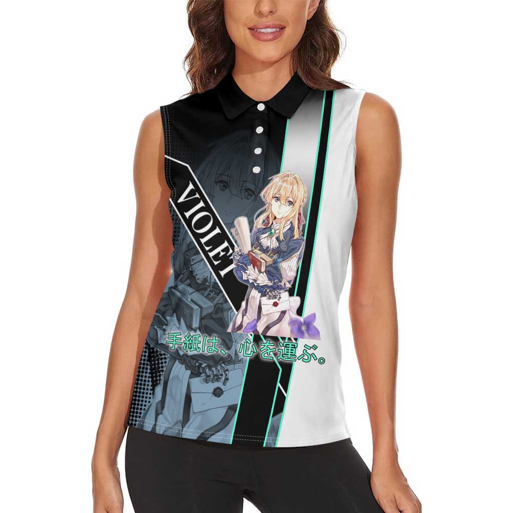 Violet Evergarden Women Sleeveless Polo Shirt Emotional Anime Romanticism Style