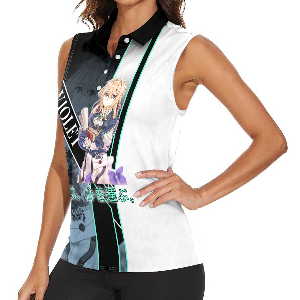 Violet Evergarden Women Sleeveless Polo Shirt Emotional Anime Romanticism Style