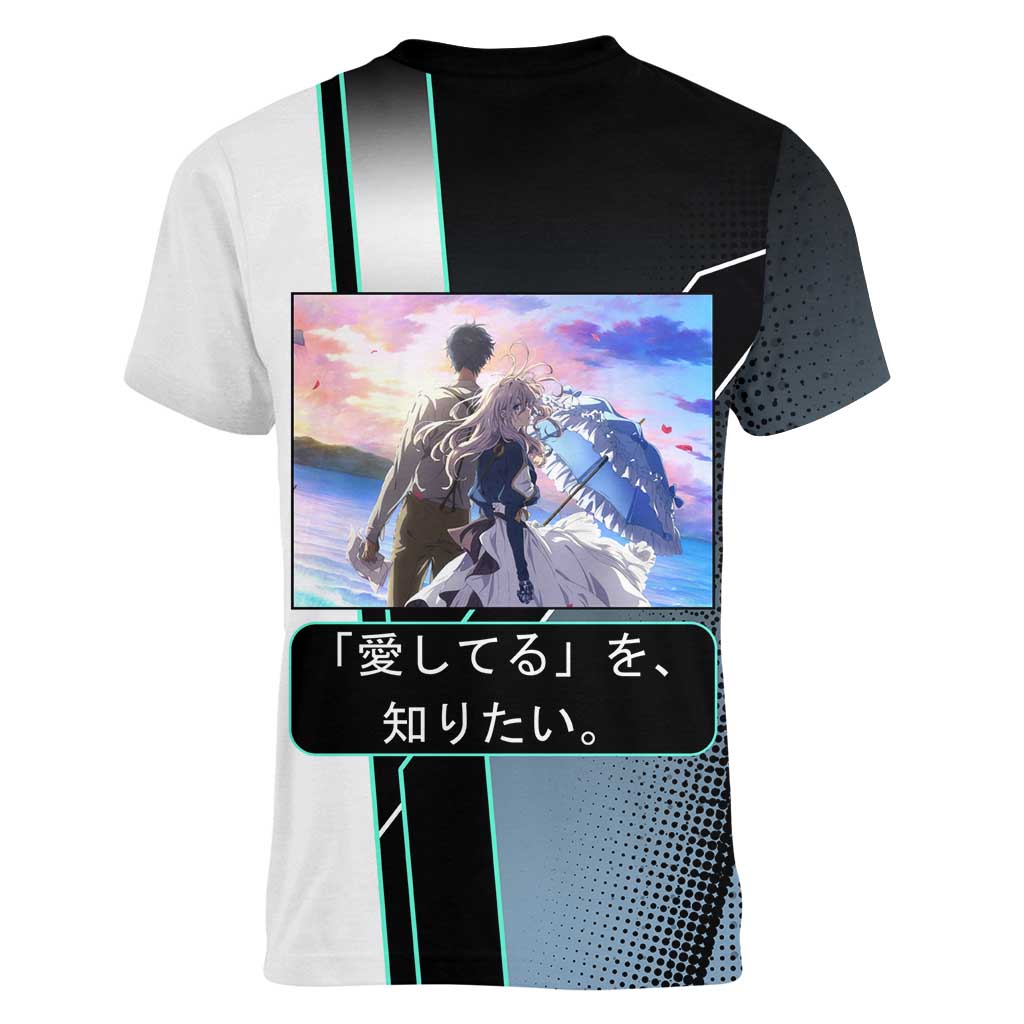 Violet Evergarden Women V-Neck T-Shirt Emotional Anime Romanticism Style