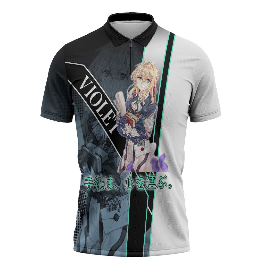 Violet Evergarden Zipper Polo Shirt Emotional Anime Romanticism Style