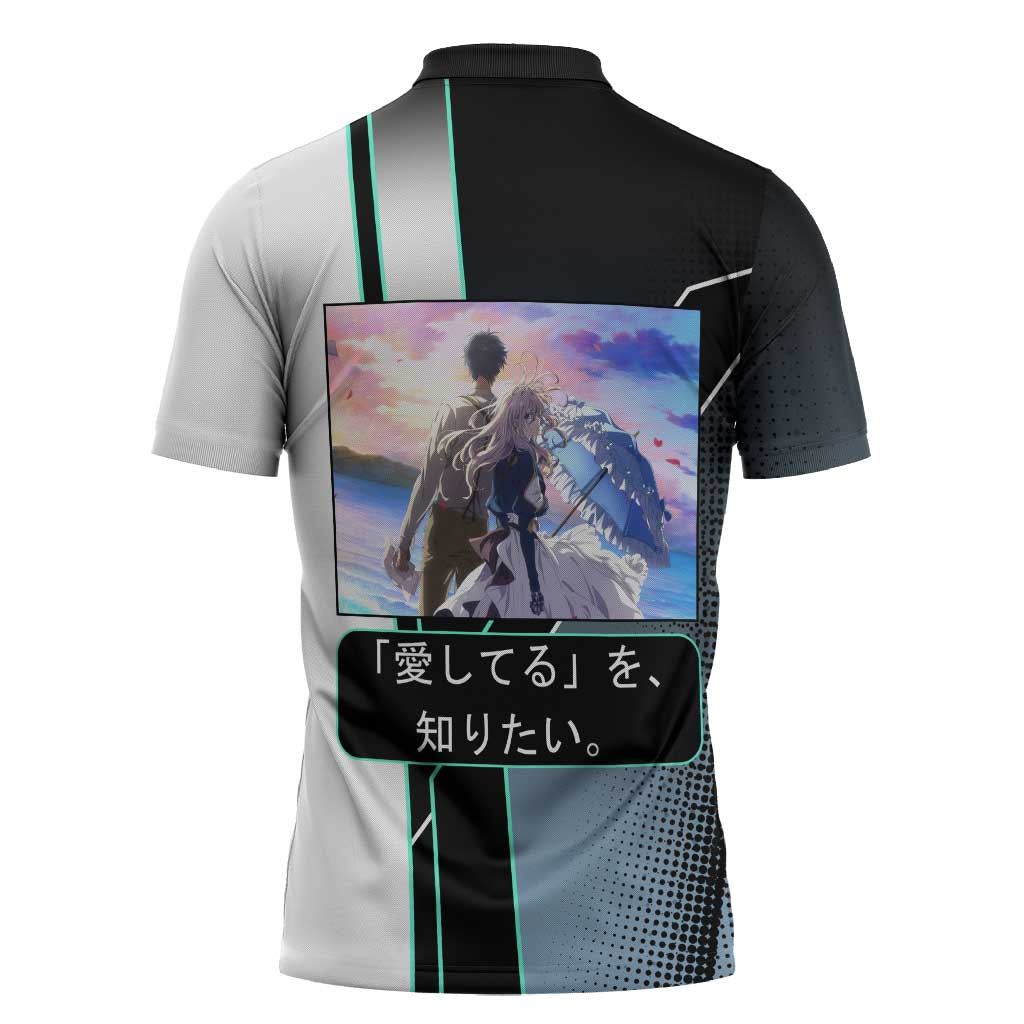 Violet Evergarden Zipper Polo Shirt Emotional Anime Romanticism Style