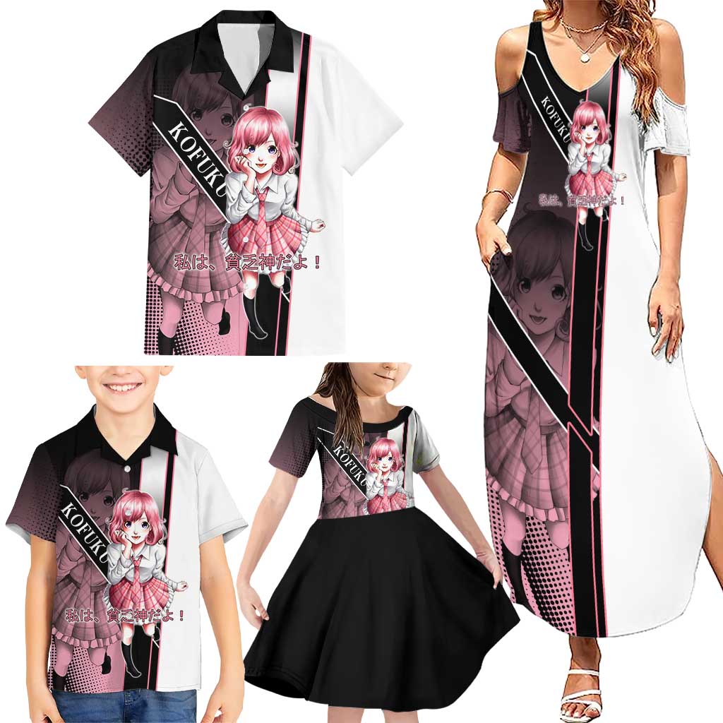 Kofuku Family Matching Summer Maxi Dress and Hawaiian Shirt Playful Chaoscore Anime Style