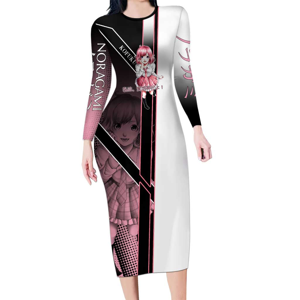 Kofuku Long Sleeve Bodycon Dress Playful Chaoscore Anime Style