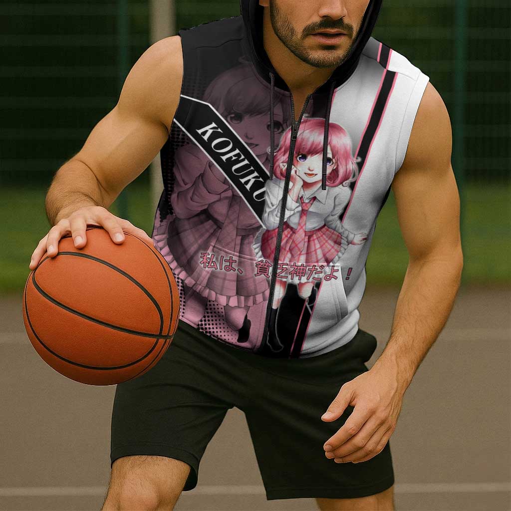 Kofuku Sleeveless Zip Hoodie Playful Chaoscore Anime Style