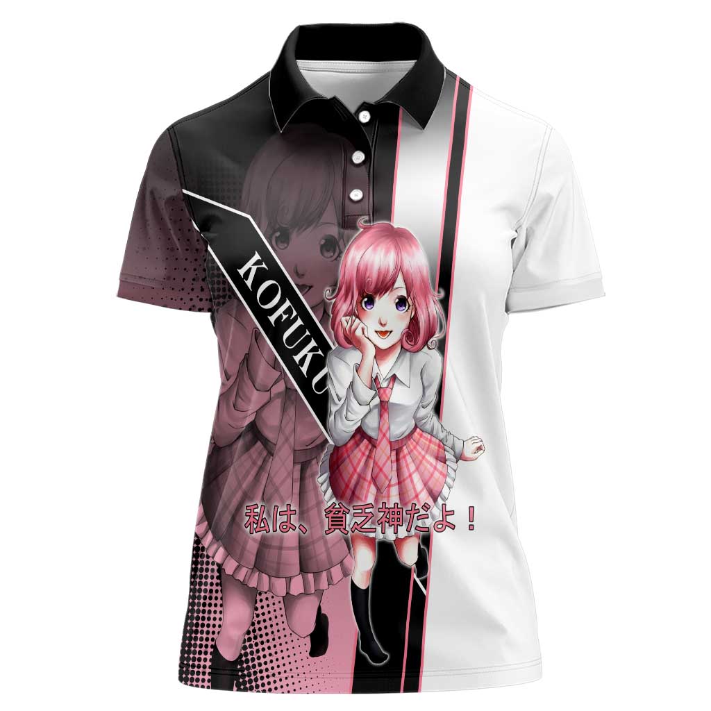 Kofuku Women Polo Shirt Playful Chaoscore Anime Style