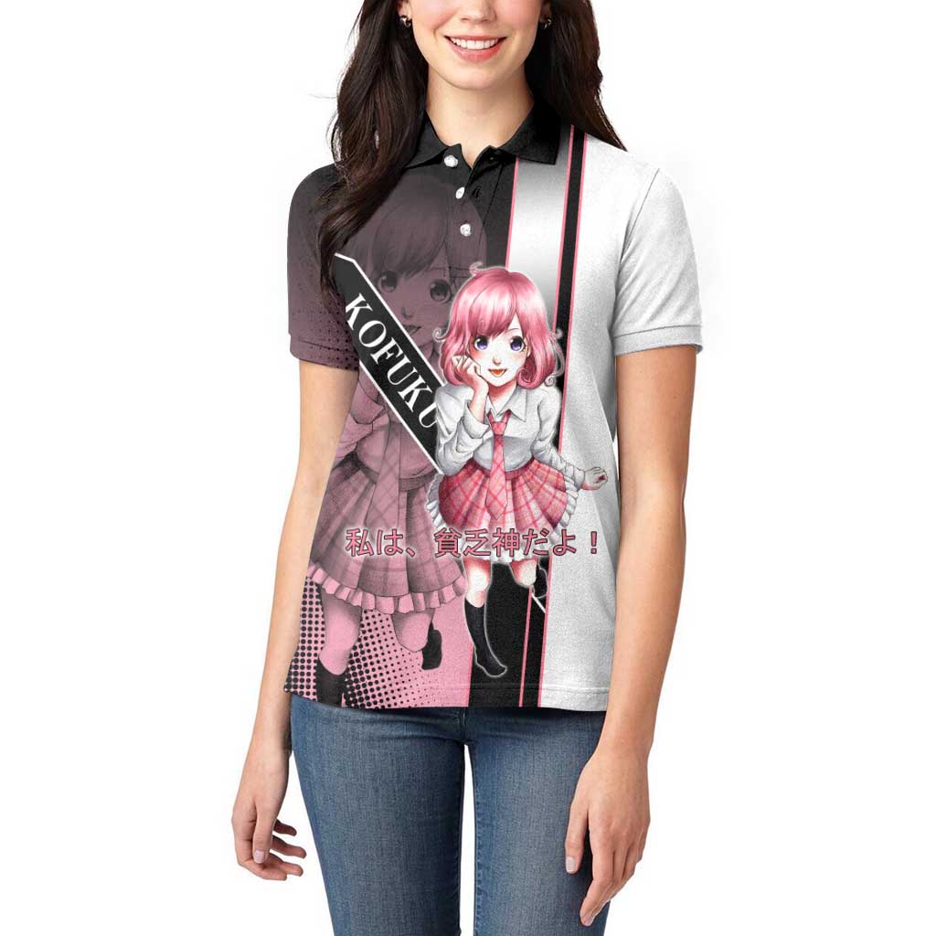 Kofuku Women Polo Shirt Playful Chaoscore Anime Style