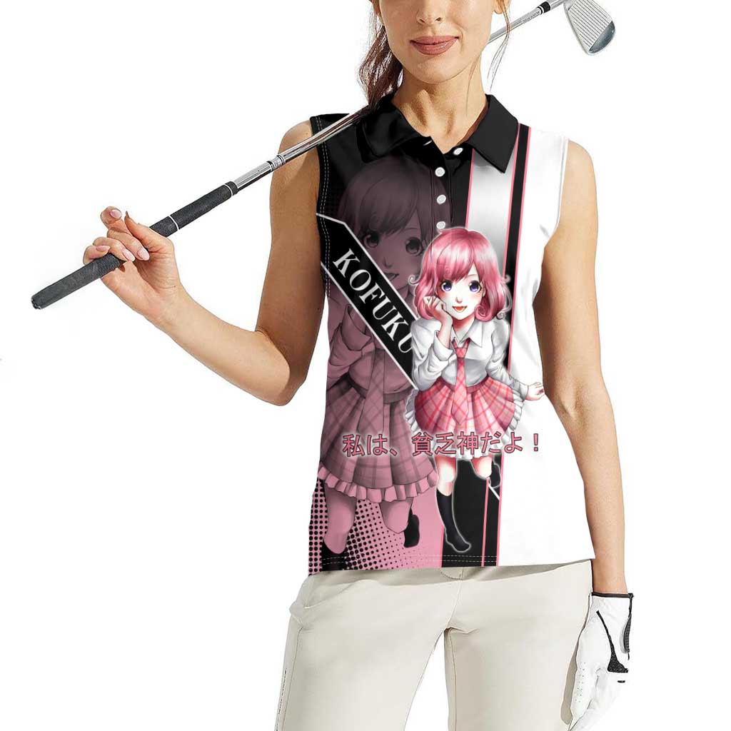 Kofuku Women Sleeveless Polo Shirt Playful Chaoscore Anime Style