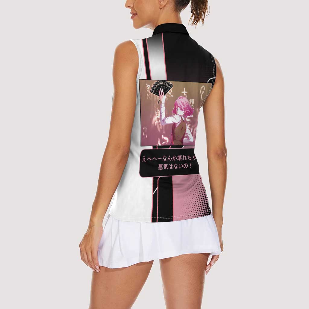 Kofuku Women Sleeveless Polo Shirt Playful Chaoscore Anime Style