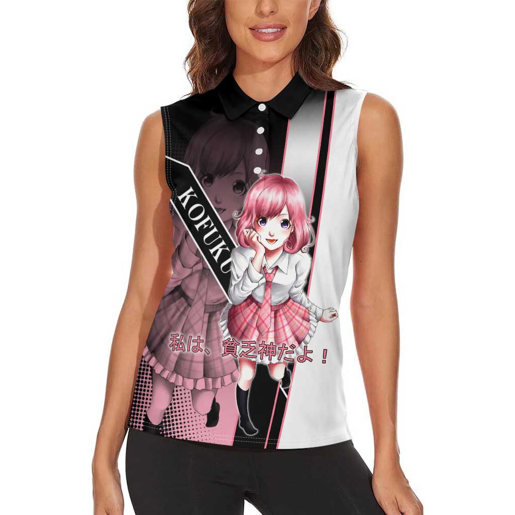Kofuku Women Sleeveless Polo Shirt Playful Chaoscore Anime Style