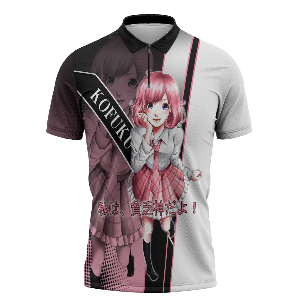 Kofuku Zipper Polo Shirt Playful Chaoscore Anime Style