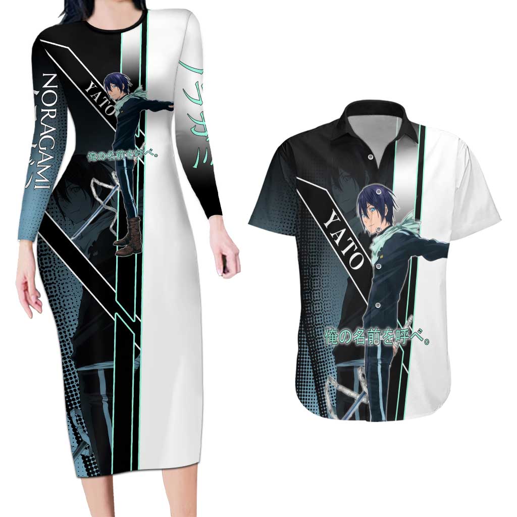 Yato Couples Matching Long Sleeve Bodycon Dress and Hawaiian Shirt Urban Celestial Anime Style