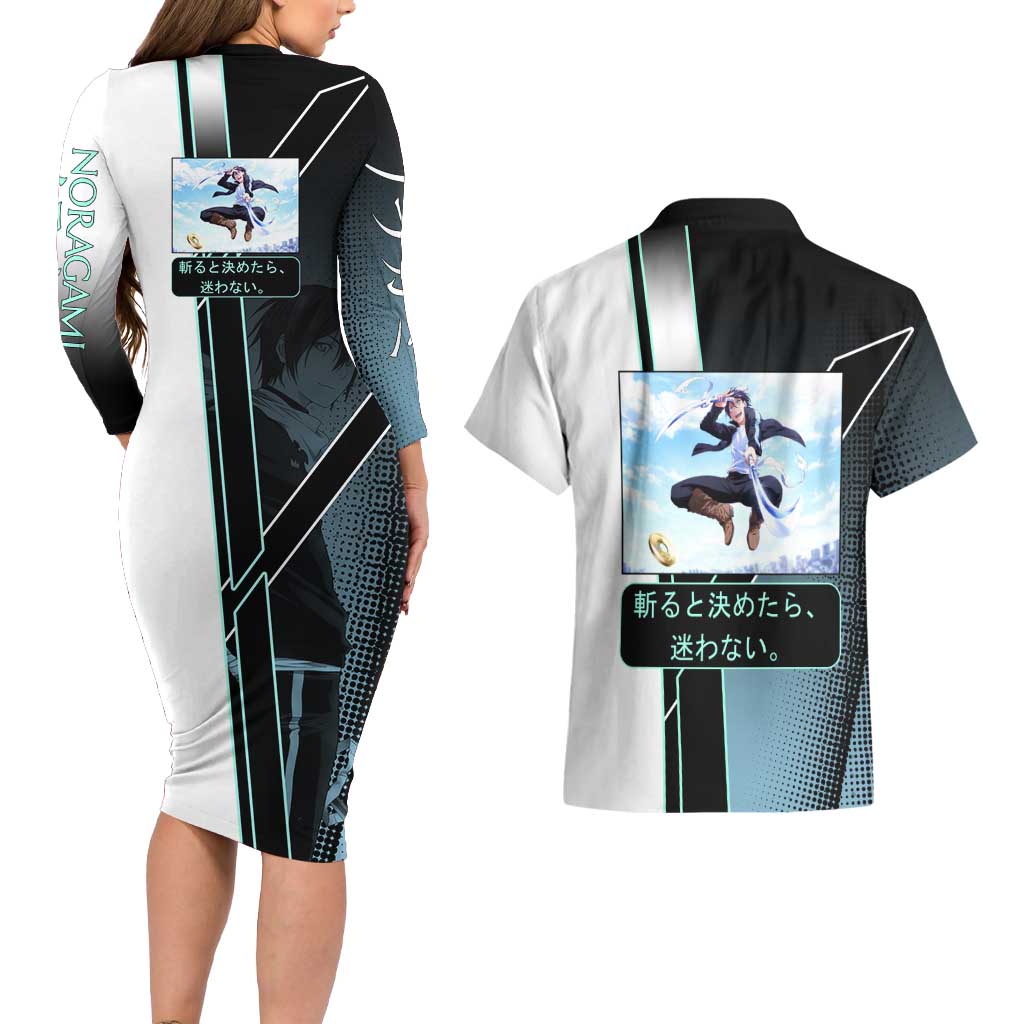 Yato Couples Matching Long Sleeve Bodycon Dress and Hawaiian Shirt Urban Celestial Anime Style