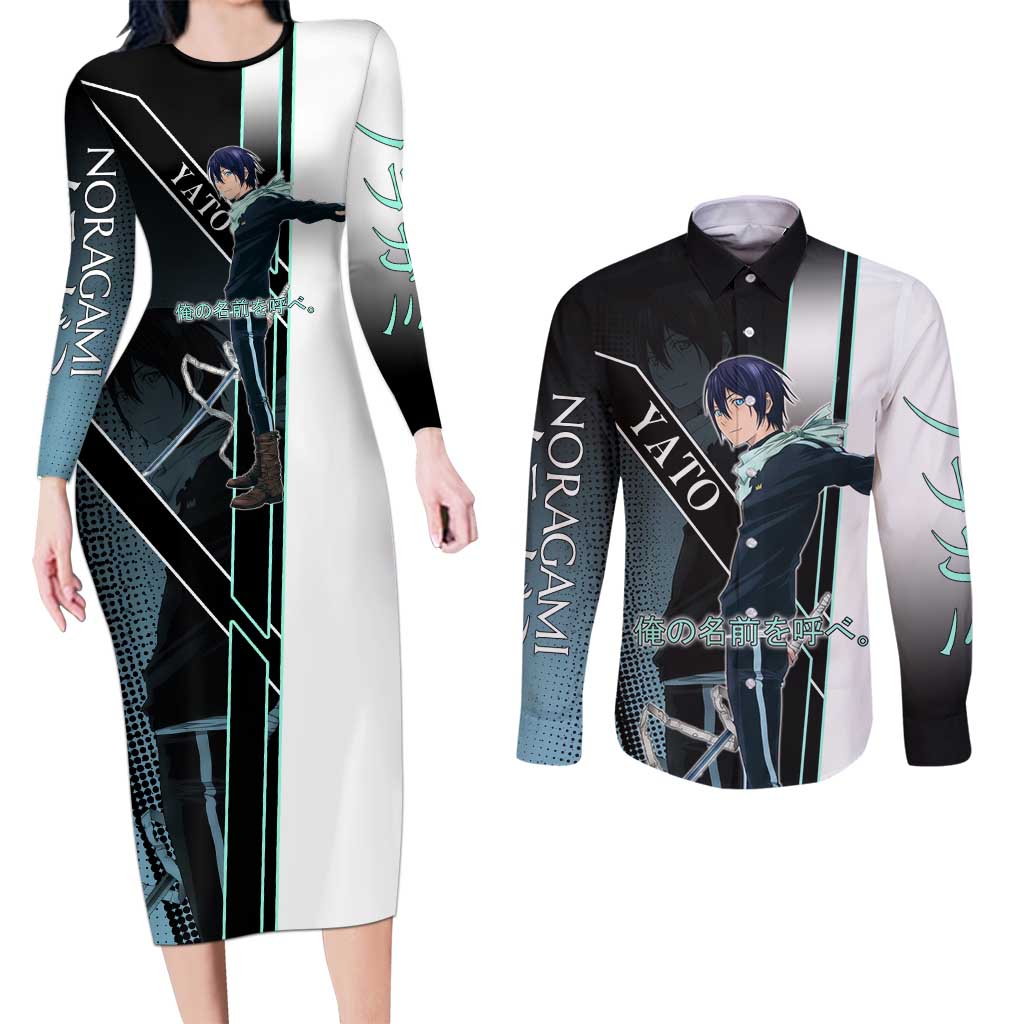Yato Couples Matching Long Sleeve Bodycon Dress and Long Sleeve Button Shirt Urban Celestial Anime Style
