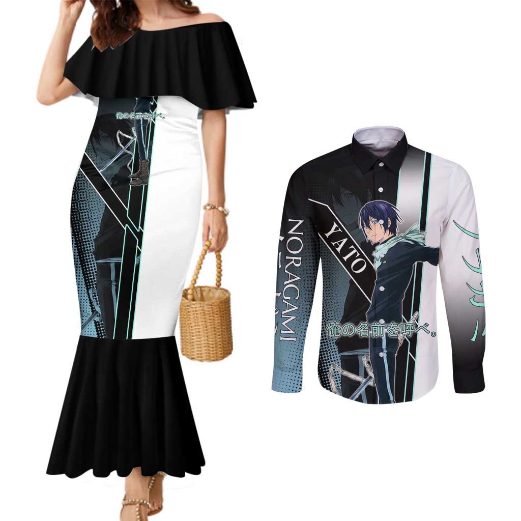 Yato Couples Matching Mermaid Dress and Long Sleeve Button Shirt Urban Celestial Anime Style