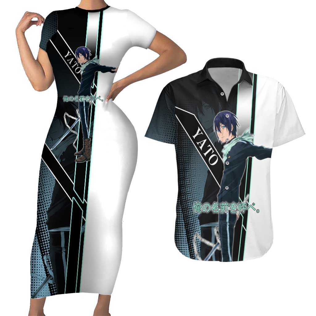 Yato Couples Matching Short Sleeve Bodycon Dress and Hawaiian Shirt Urban Celestial Anime Style