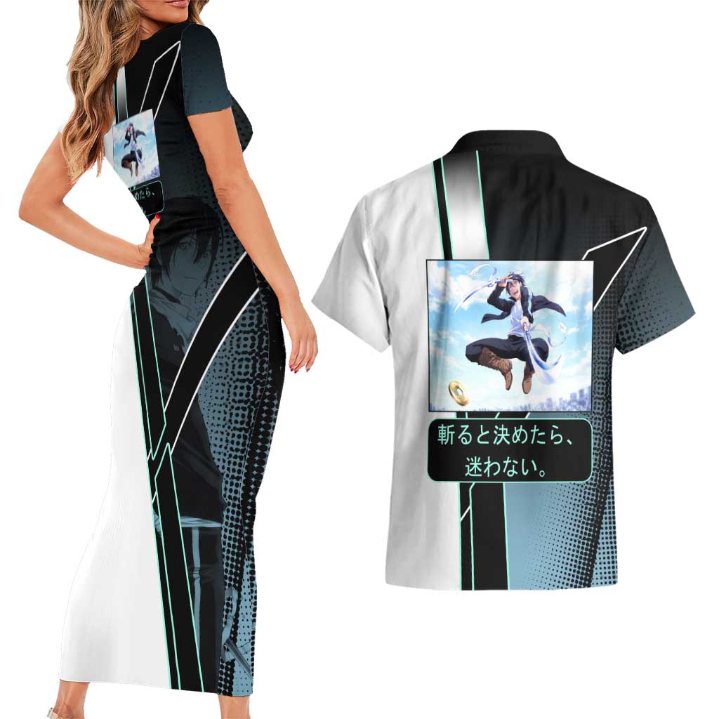 Yato Couples Matching Short Sleeve Bodycon Dress and Hawaiian Shirt Urban Celestial Anime Style