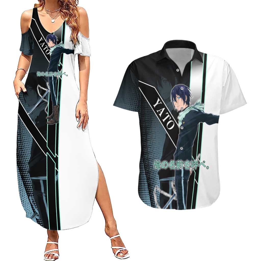 Yato Couples Matching Summer Maxi Dress and Hawaiian Shirt Urban Celestial Anime Style