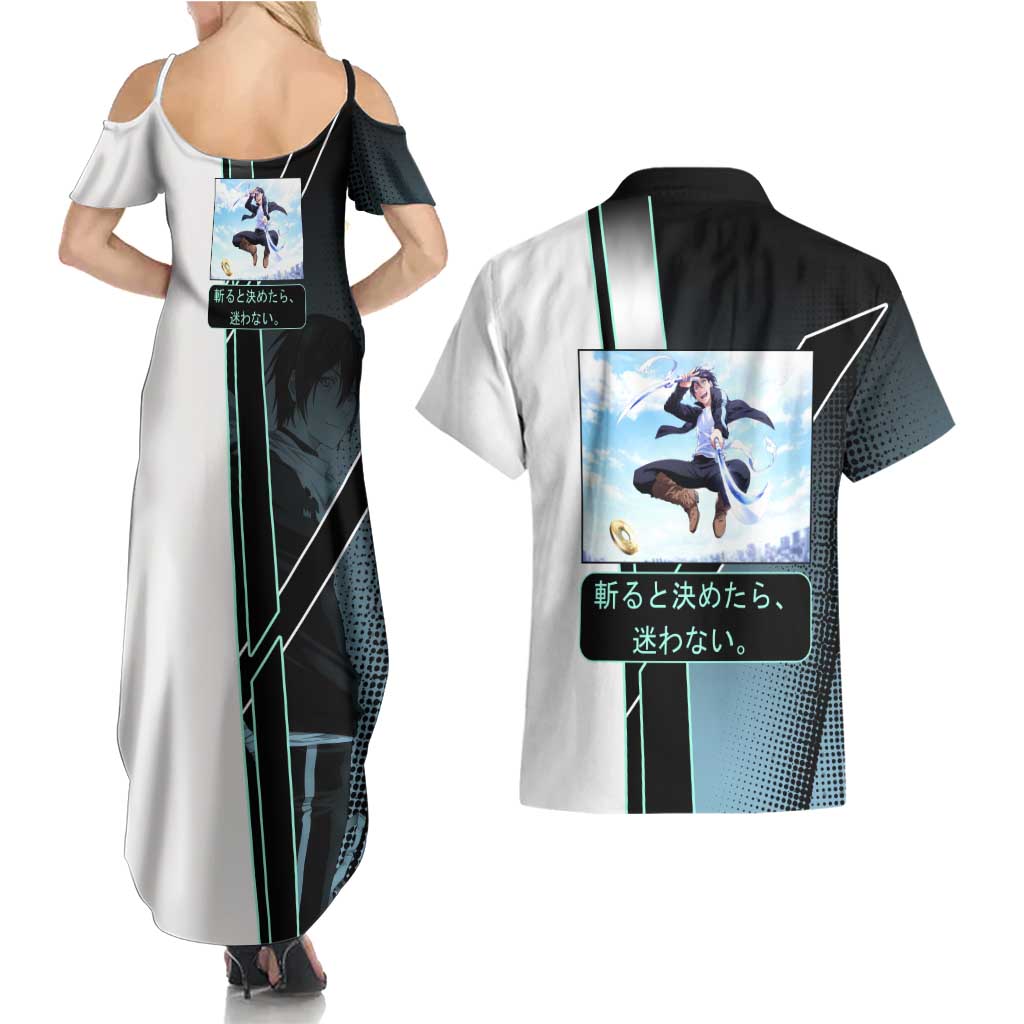 Yato Couples Matching Summer Maxi Dress and Hawaiian Shirt Urban Celestial Anime Style