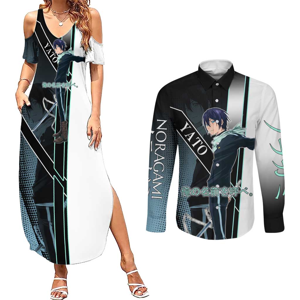 Yato Couples Matching Summer Maxi Dress and Long Sleeve Button Shirt Urban Celestial Anime Style