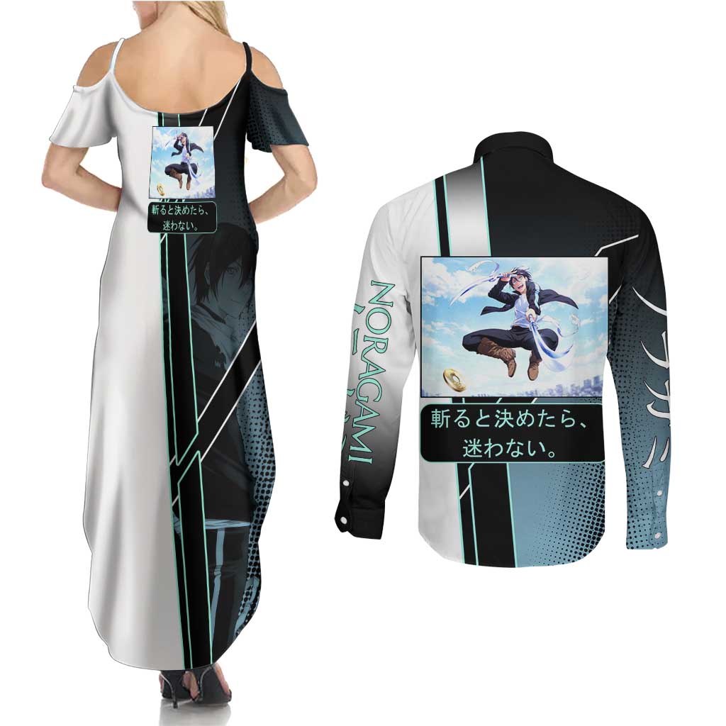 Yato Couples Matching Summer Maxi Dress and Long Sleeve Button Shirt Urban Celestial Anime Style