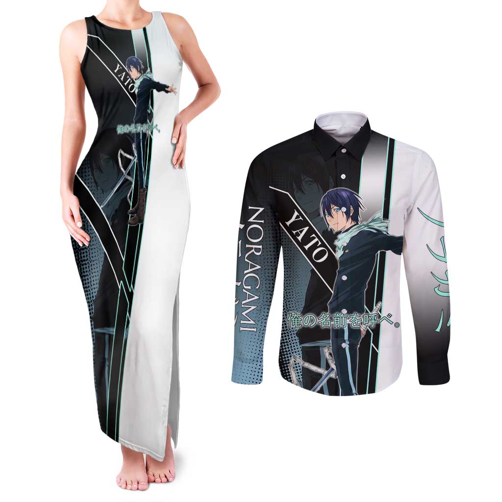 Yato Couples Matching Tank Maxi Dress and Long Sleeve Button Shirt Urban Celestial Anime Style