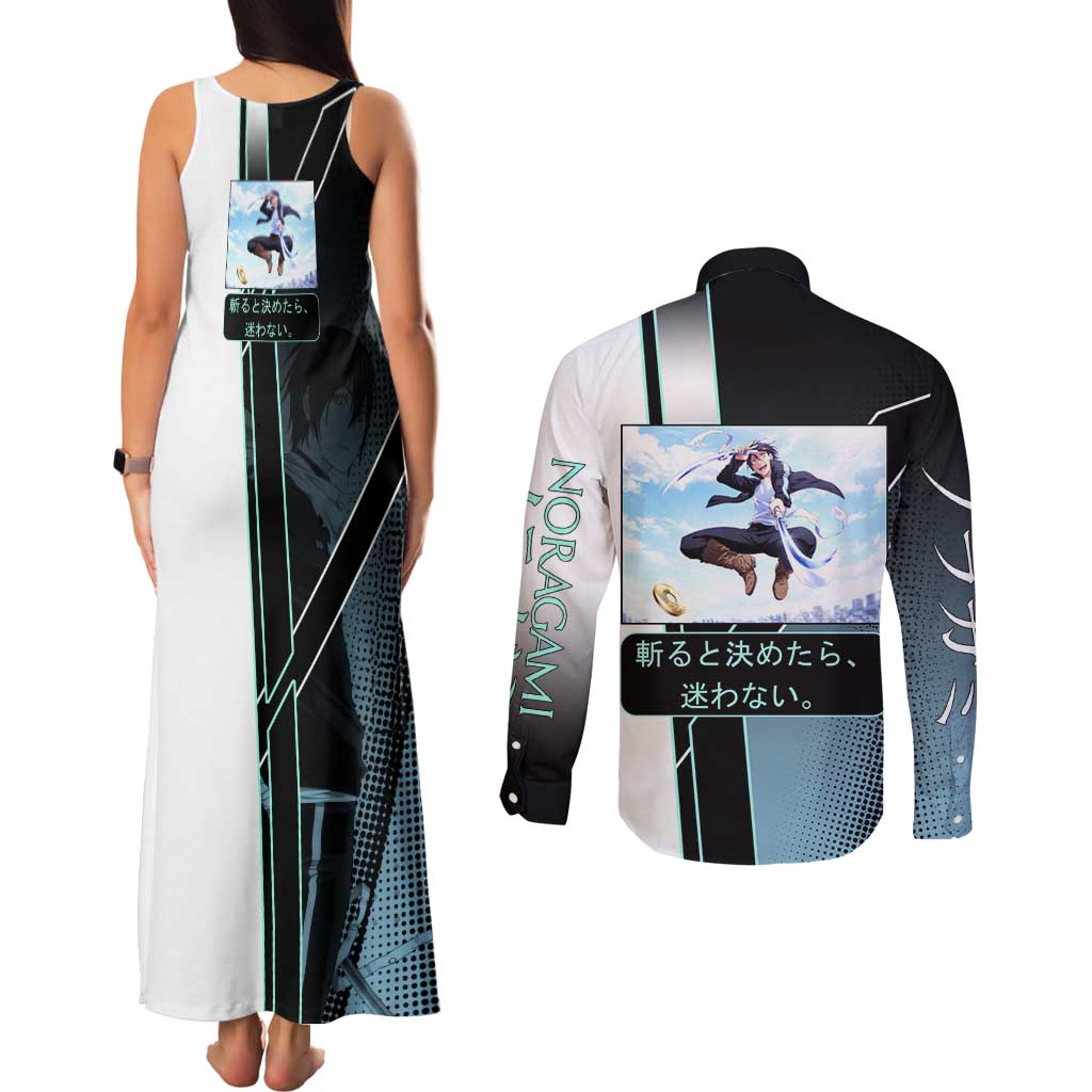 Yato Couples Matching Tank Maxi Dress and Long Sleeve Button Shirt Urban Celestial Anime Style