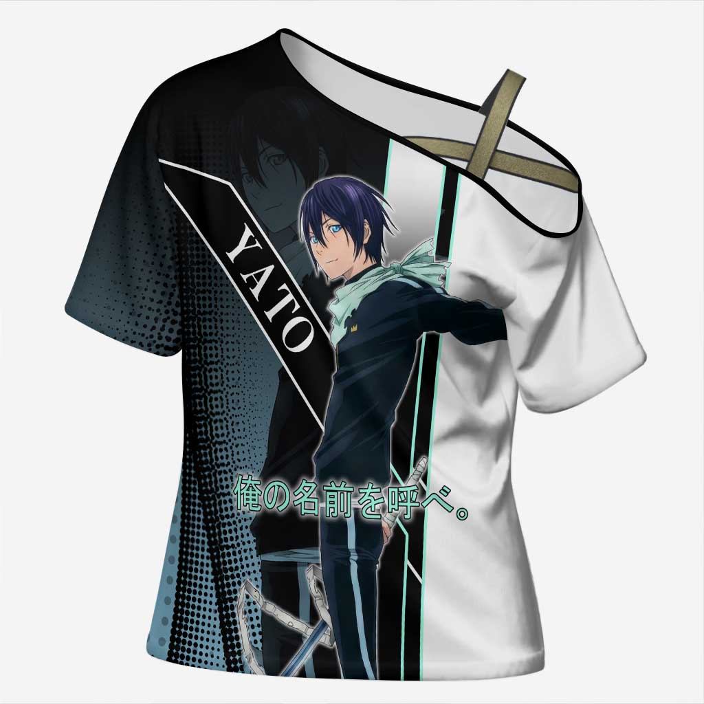 Yato Cross Shoulder Shirt Urban Celestial Anime Style