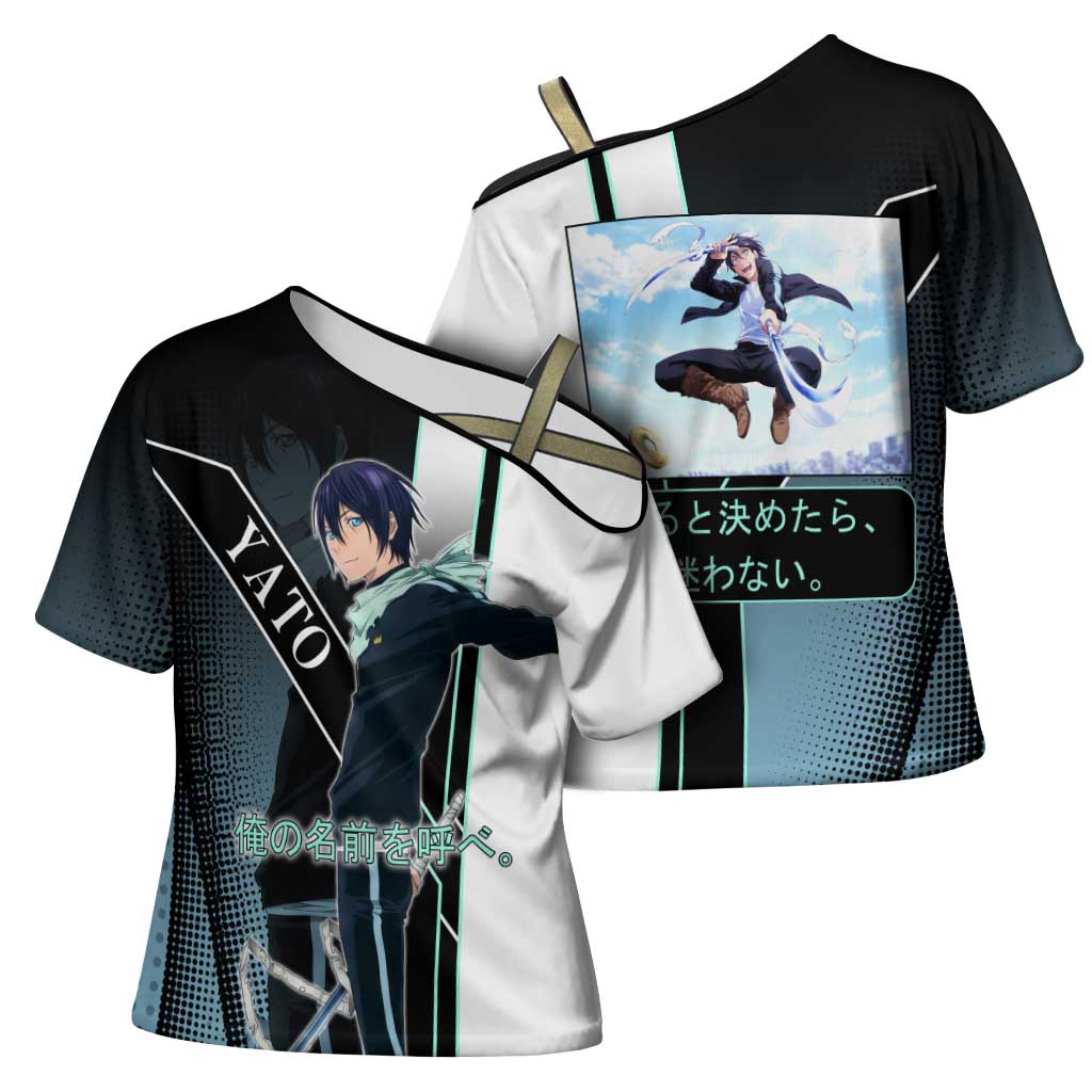 Yato Cross Shoulder Shirt Urban Celestial Anime Style