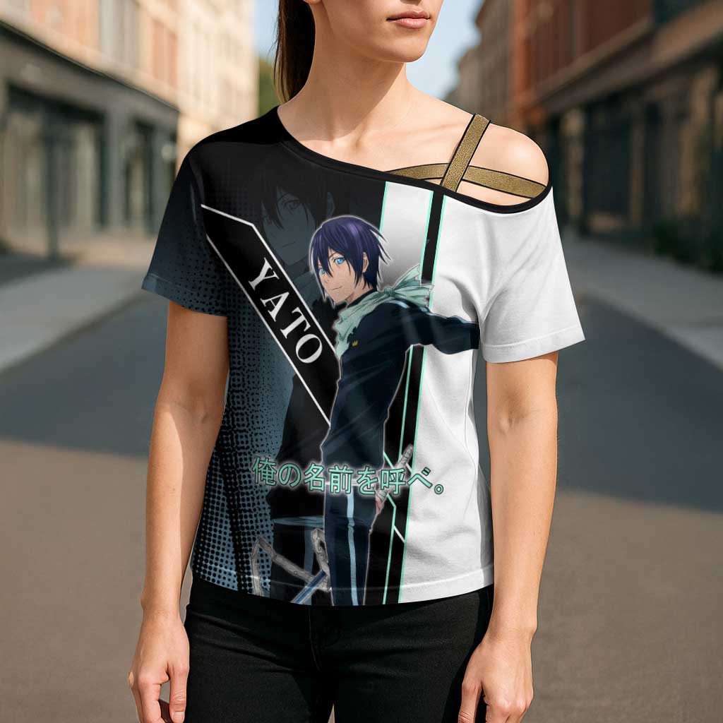 Yato Cross Shoulder Shirt Urban Celestial Anime Style