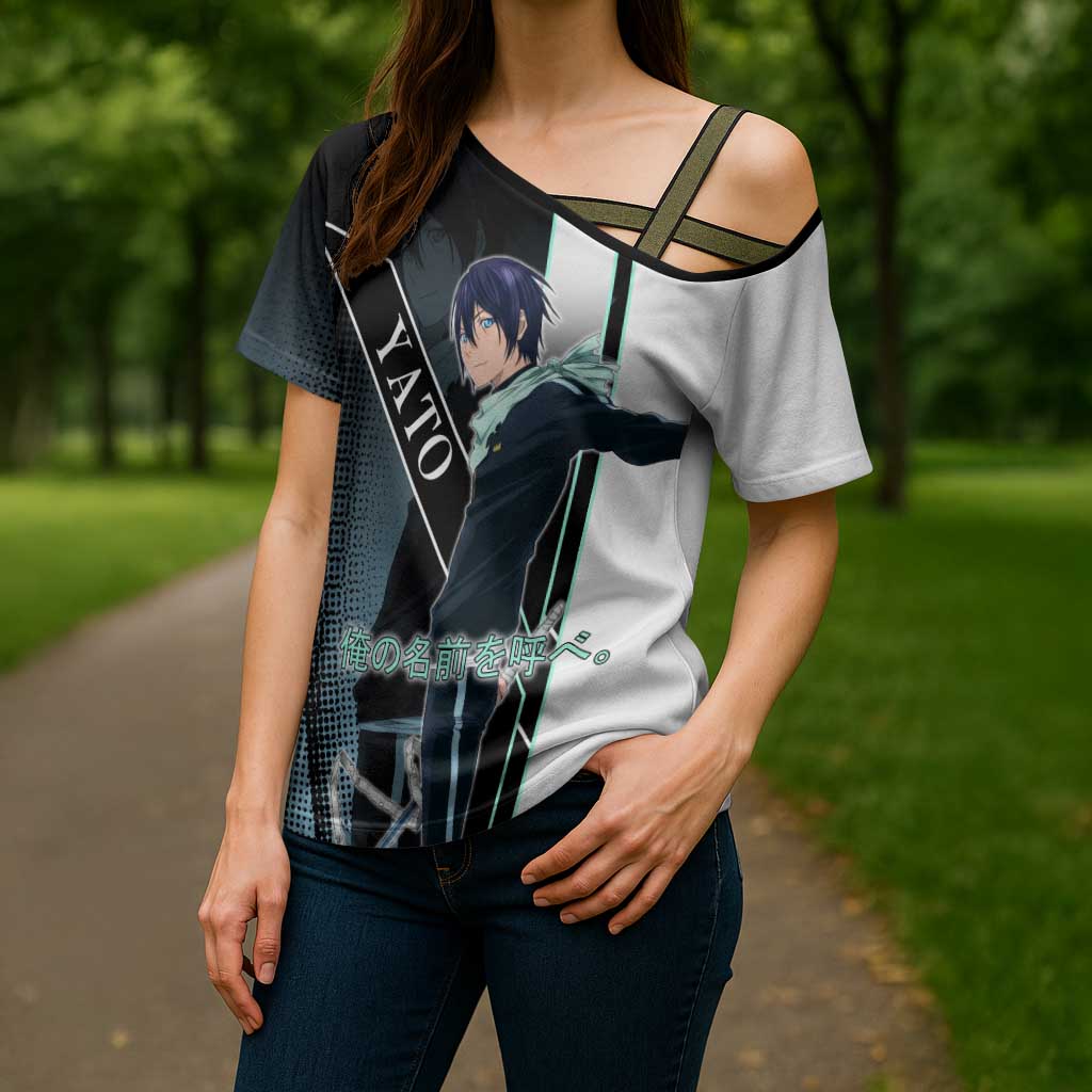 Yato Cross Shoulder Shirt Urban Celestial Anime Style