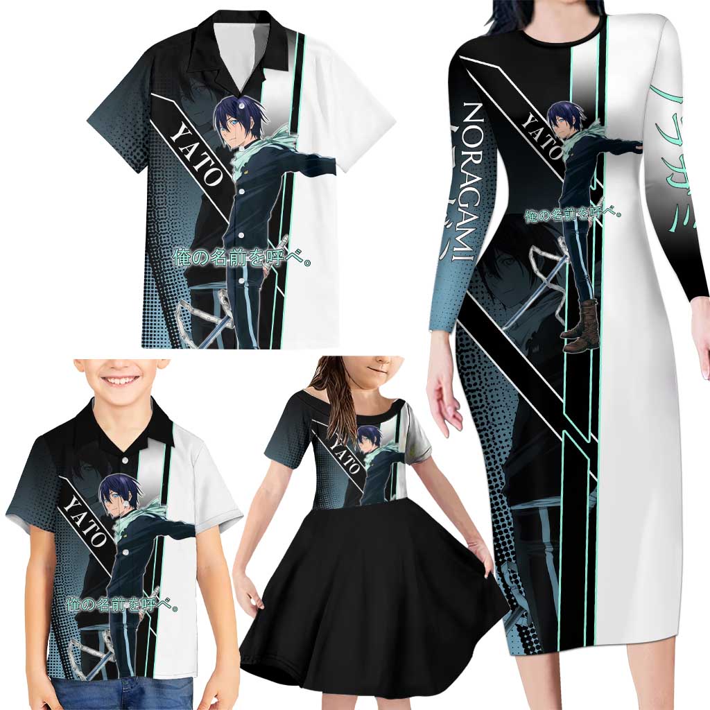 Yato Family Matching Long Sleeve Bodycon Dress and Hawaiian Shirt Urban Celestial Anime Style