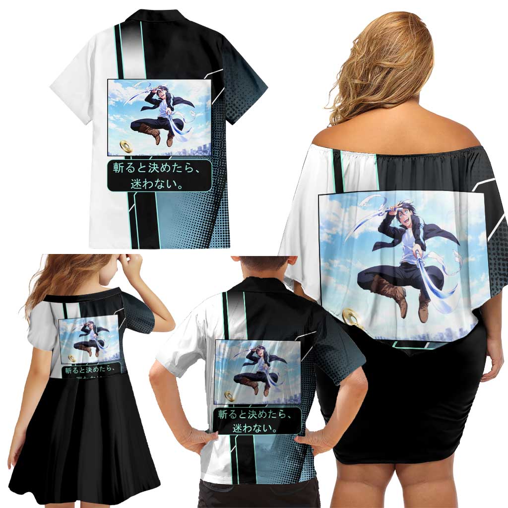 Yato Family Matching Off Shoulder Short Dress and Hawaiian Shirt Urban Celestial Anime Style