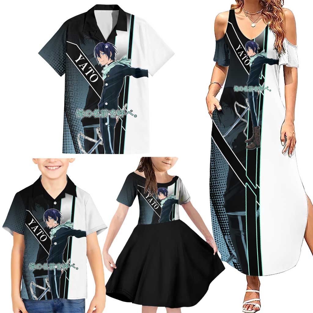 Yato Family Matching Summer Maxi Dress and Hawaiian Shirt Urban Celestial Anime Style