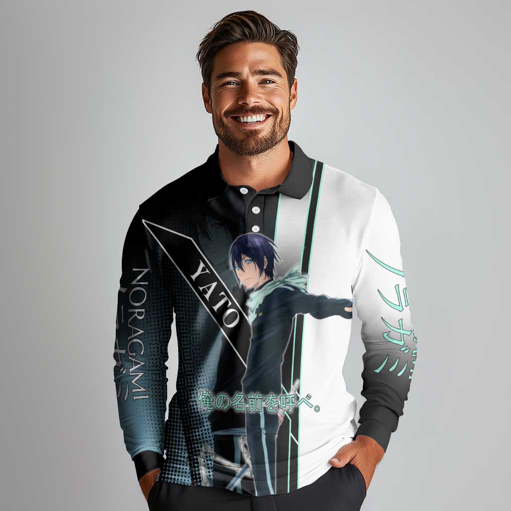 Yato Long Sleeve Polo Shirt Urban Celestial Anime Style