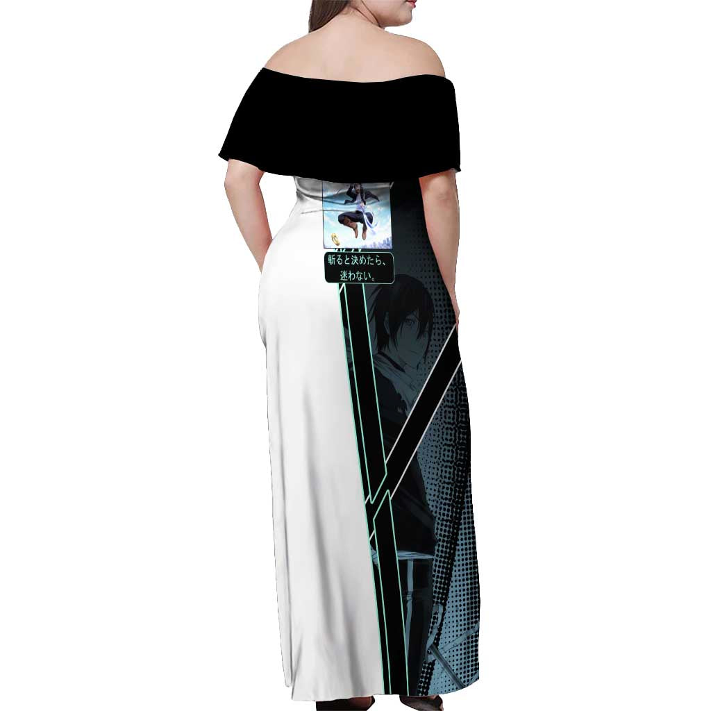 Yato Off Shoulder Maxi Dress Urban Celestial Anime Style