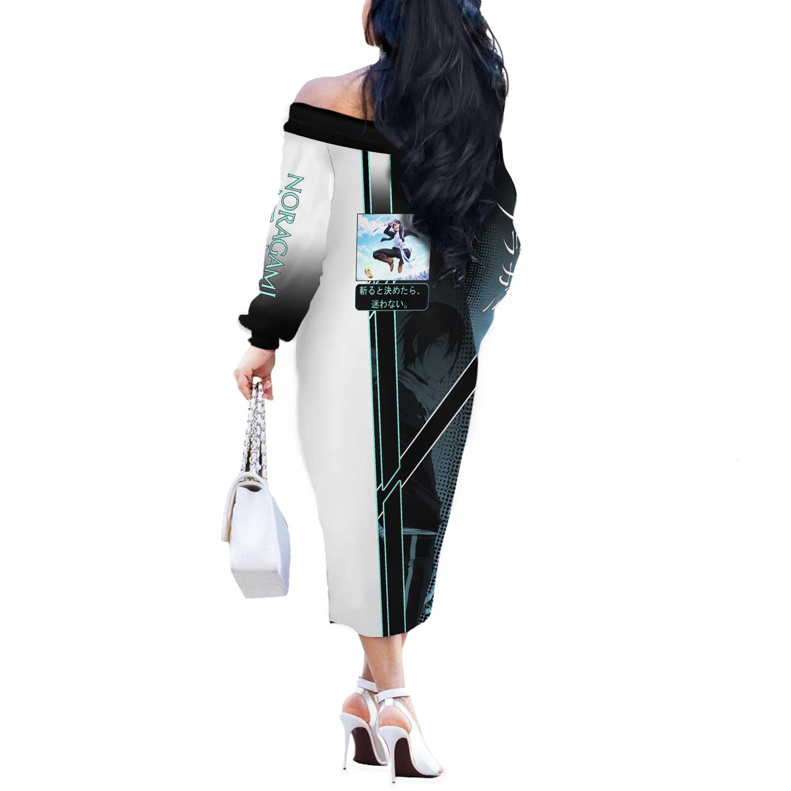 Yato Off The Shoulder Long Sleeve Dress Urban Celestial Anime Style